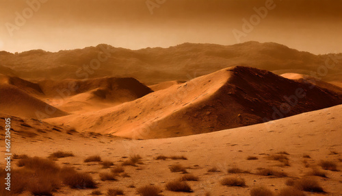 a desert landscape with grains of sand highly detailed textures warm monochromatic colours