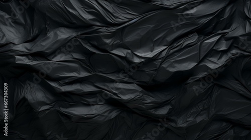 Crumpled Black Paper Texture Background