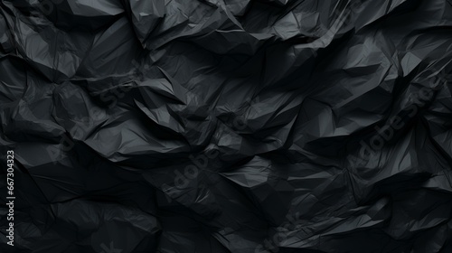 Crumpled Black Paper Texture Background