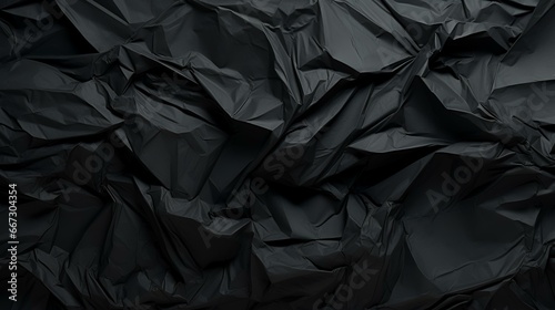 Crumpled Black Paper Texture Background