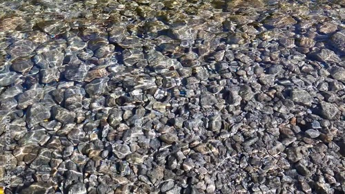 slow motion. natural sound. mountain stream with clean water in the High Tatras, Slovakia