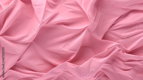 Crumpled pink grid paper texture background