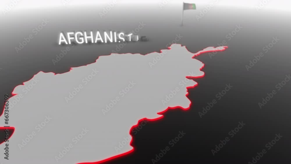 3d animated map of Afghanistan gets hit and fractured by the text “Violence” 3d animated map of Afghanistan gets hit and fractured by the text “Violence”