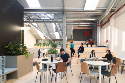 Bustling coworking space in Madrid