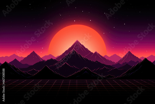 Synthwave landscape