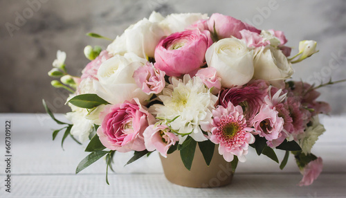 bouquet of pink and white flowers © Fbio