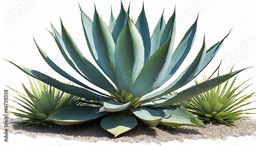 agave bush png file of isolated cutout object with shadow on transparent background photo