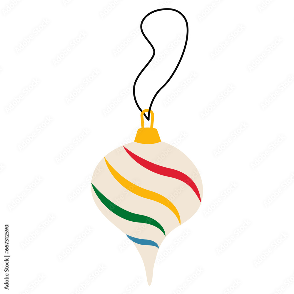Christmas tree decor on white background Christmas tree decor on white background