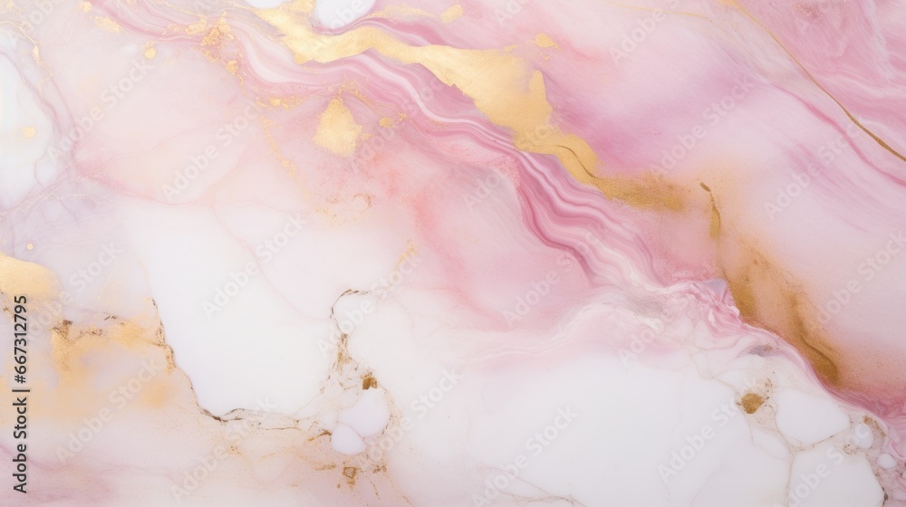 Pink, gold, and white marble abstract background
