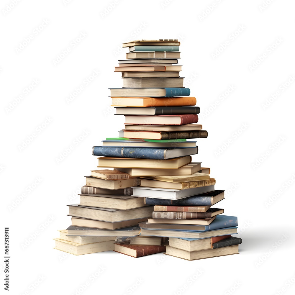 a large stack of old books on a white background a large stack of old books on a white background