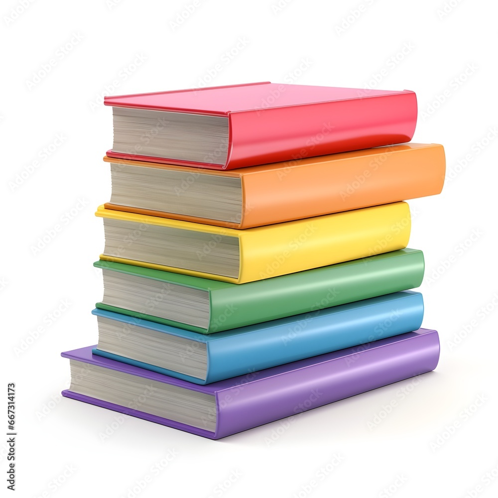 Stack of colorful books on white background Stack of colorful books on white background