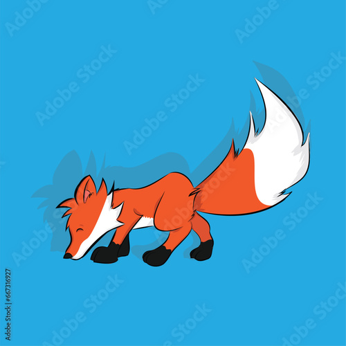 vector illustration of a cute fox smiling