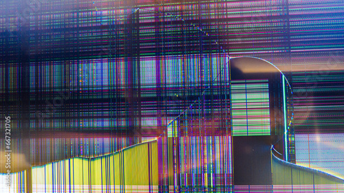 glithed and cracked display screen
