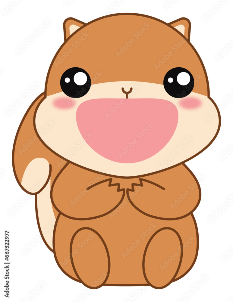 Obraz premium Kids Fall Squirrel Illustration 