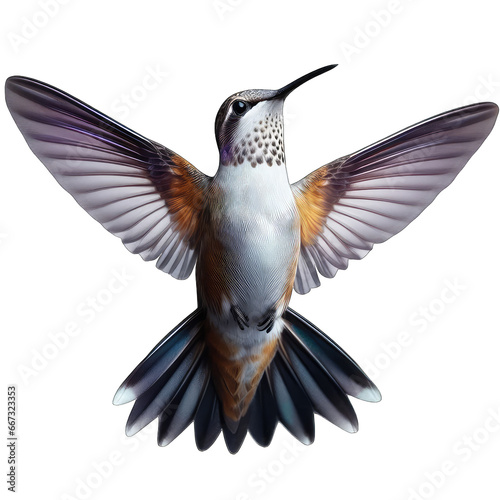 Dainty Long-Billed Hummingbird Portrait, GENERATIVE AI