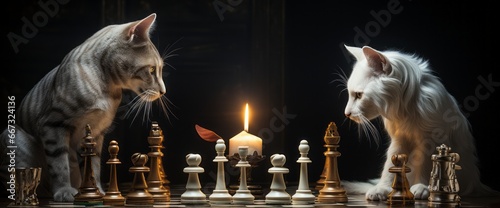 Cats playing Chess