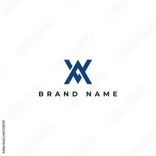 Abstract initial letter AX or XA Logo designs Vector illustration in blue color isolated on a white background. Abstract letter AX logo applied for outdoor adventure expedition logo design inspiration