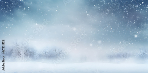 winter background, winter holidays concept, Empty panoramic winter, Christmas background, winter space, Snow Christmas, falling snow © elina