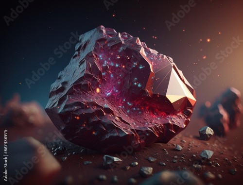 Garnet crystal background stone Close up Multicolored gemstone photo
