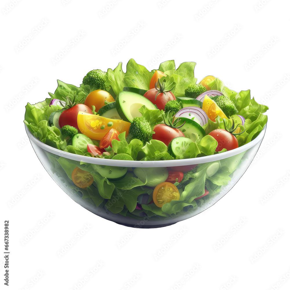 Wholesome and Fresh Salad Display, GENERATIVE AI