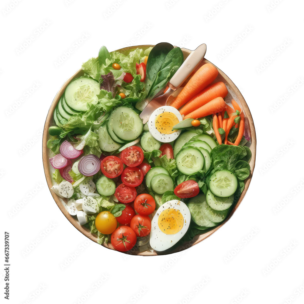 Refreshing Vegetable Salad Art, GENERATIVE AI
