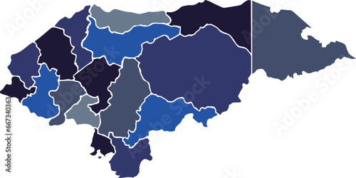 vector map of honduras blue color photo