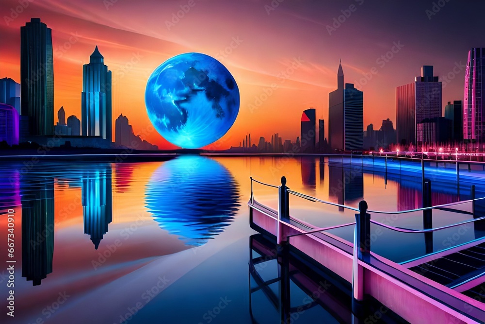 abstract night wallpaper the midnight moon wallpaper, in the style of