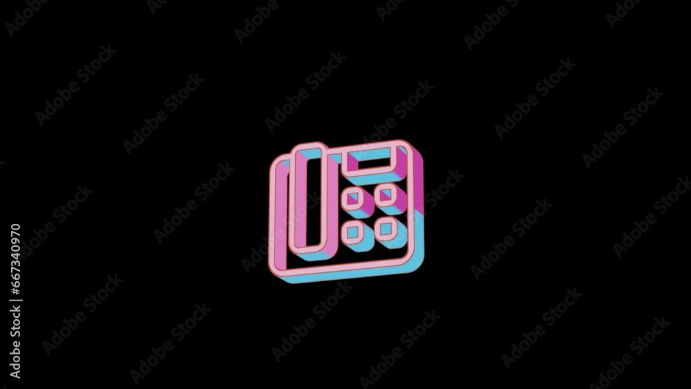 Bright phone office icon is jumping merrily. Retro style. Alpha channel black. Looped from frame 120 to 240, Alpha BW at the end Bright phone office icon is jumping merrily. Retro style. Alpha channel black. Looped from frame 120 to 240, Alpha BW at the end