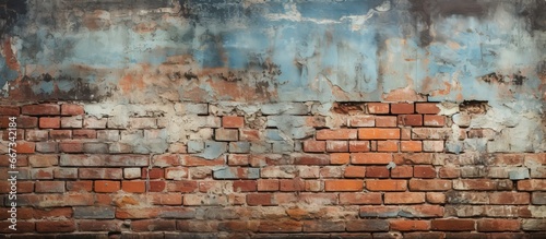 Distressed grungy brickwall with painted texture