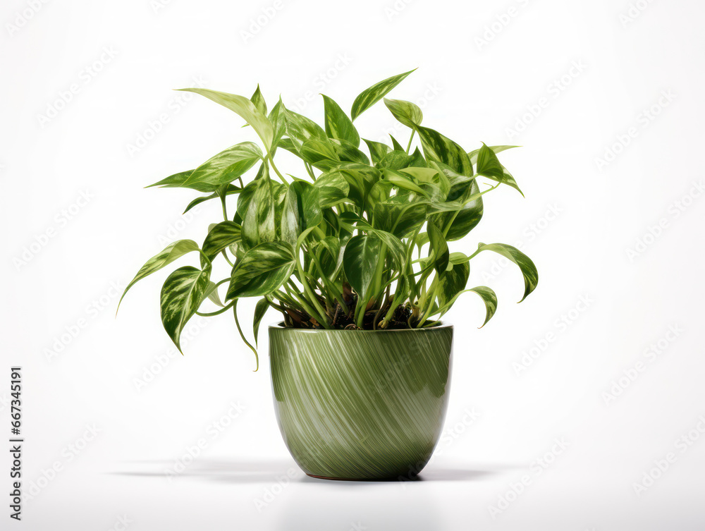 Pothos (Epipremnum aureum) Studio Shot Isolated on Clear Background, Generative AI Pothos (Epipremnum aureum) Studio Shot Isolated on Clear Background, Generative AI