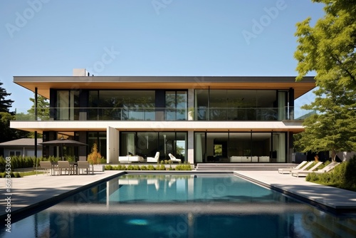 Sleek contemporary home with a summery vibe. Generative AI © James