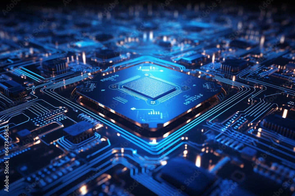 technology illustration of secure circuit connections. Generative AI