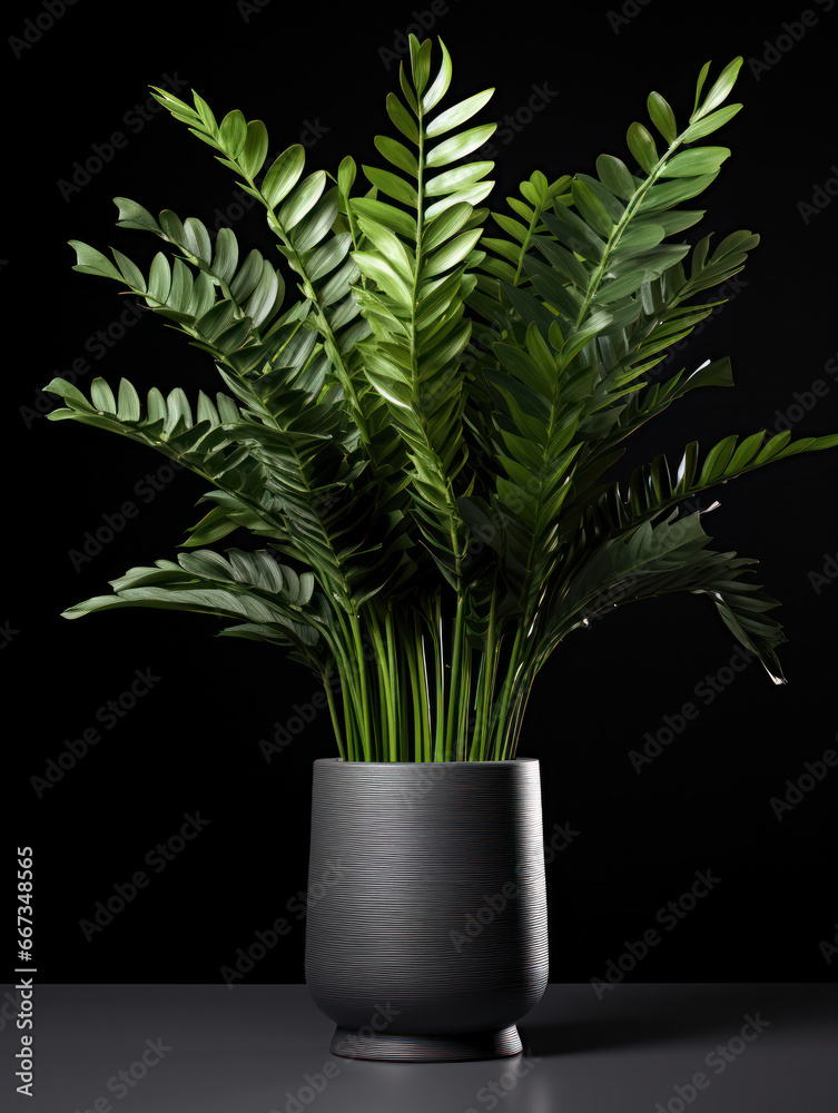 ZZ Plant (Zamioculcas zamiifolia) Studio Shot Isolated on Clear Background, Generative AI