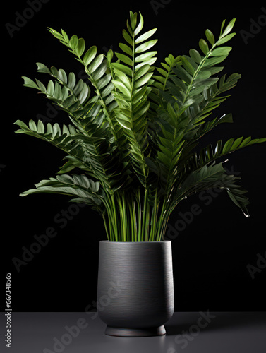 Obraz na płótnie ZZ Plant (Zamioculcas zamiifolia) Studio Shot Isolated on Clear Background, Generative AI w salonie