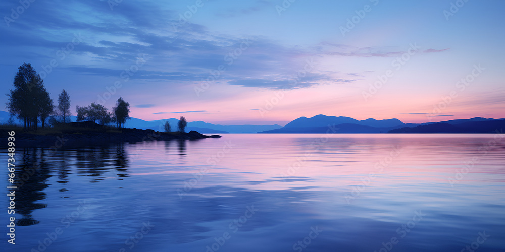 sunset over the lake Generative AI