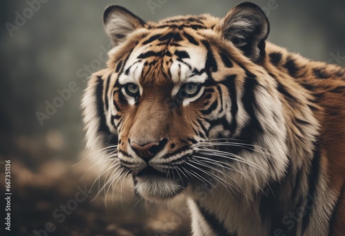 tiger wallpaper  in the style of graphite realism  mist  realistic   wimmelbilder  ivory  dynamic pose