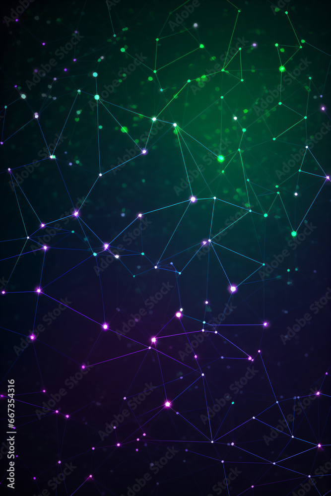 Abstract technology background. Network connection structure with dots and lines