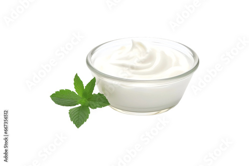 Sweetened cream isolated on a transparent and white background