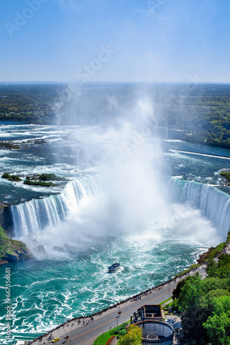 Aerial view of  Niagara Falls Ontario Canada photo