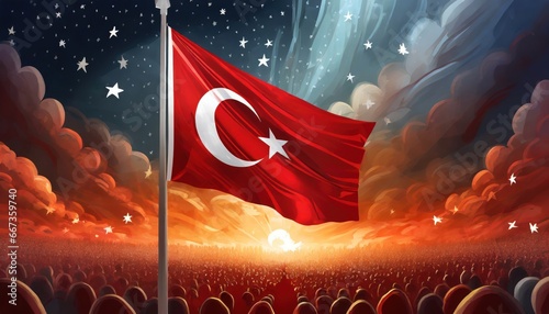 Turkish flag, celebration, turkish culture. photo