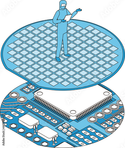 半導体製造のイメージイラスト