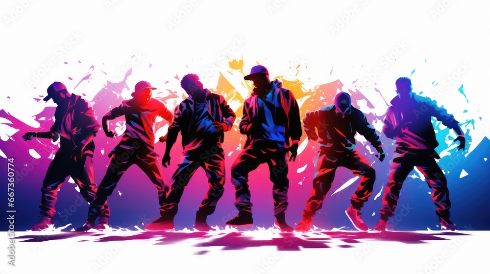Illustration of Rapper In Action and Singing