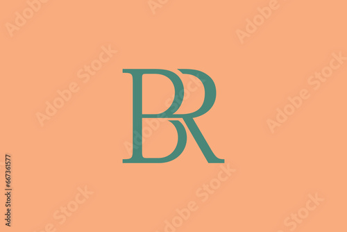 combination letter br logo design premium vector