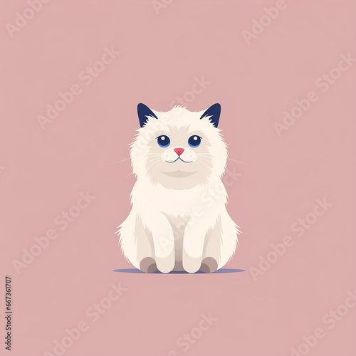 Adorable Siamese Kitten Illustration