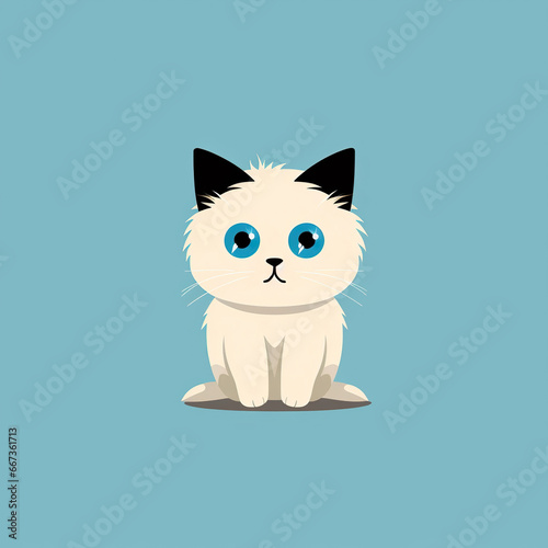 Adorable Siamese Kitten Illustration
