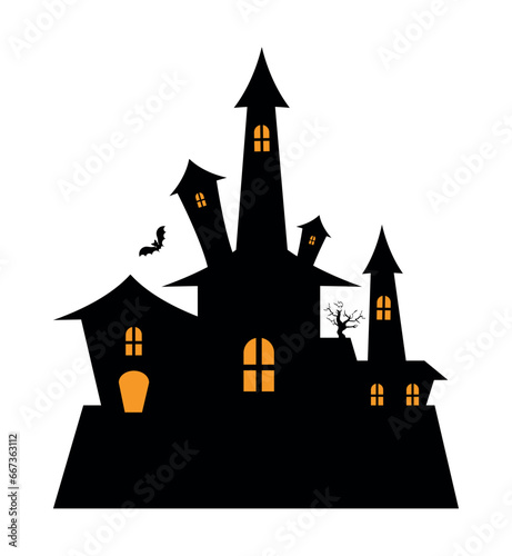 halloween castle illustration
