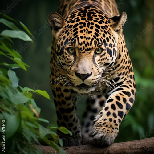 Jaguar in the jungle, Mexican animal in the jungle 