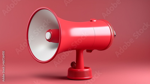 Red speaker on a light red background a little pink