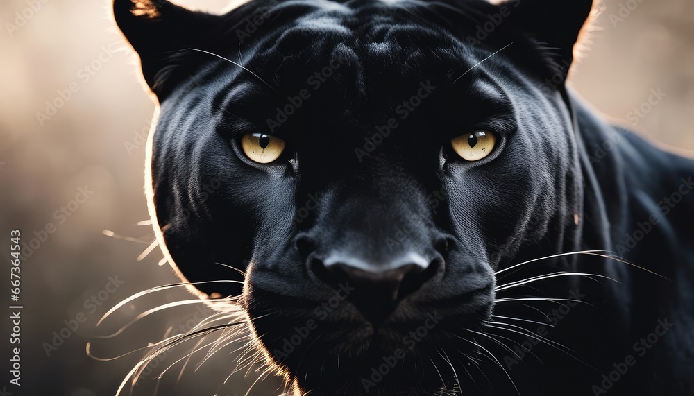 black panther, dynamic pose, mist, ivory