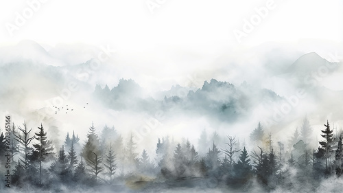 gray watercolor art background, blurred shaded in the style of nature autumn winter seasonal copy space